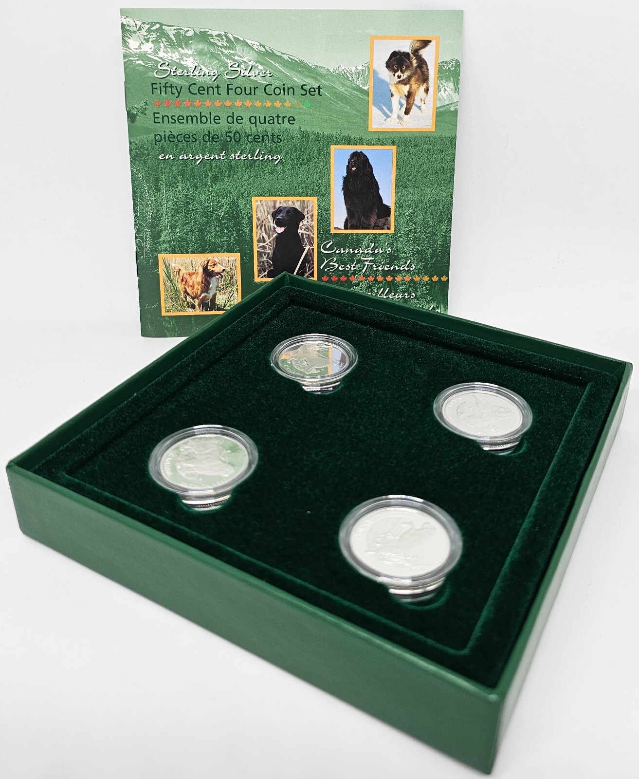Canada_1997_Discovering_Nature_Canadas_Best_Friends_Dog_Breeds_4-Coin_Silver_Fifty_Cents_Proof_Set_in_RCM_OGP Canada_1997_Discovering_Nature_Canadas_Best_Friends_Dog_Breeds_4-Coin_Silver_Fifty_Cents_Proof_Set_in_RCM_OGP