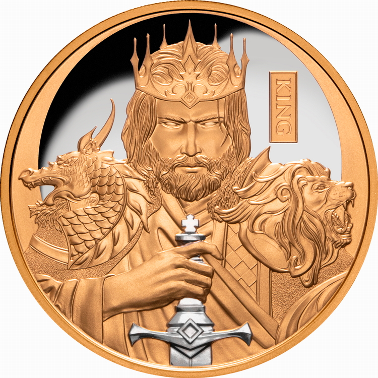 Niue_2023_Chess_King_$100_1_Troy_Ounce_Pure_Gold_Proof_with_Platinum_Plating_MINTAGE_99