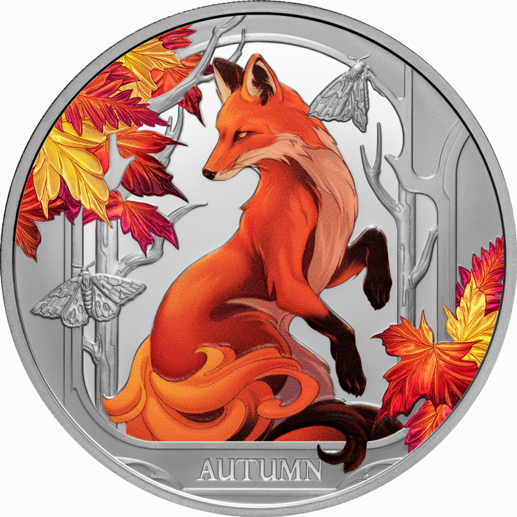 Niue_2024_Four_Seasons_1_Autumn_Red_Fox_$1_1_Troy_Ounce_Pure_Silver_Proof_with_Color