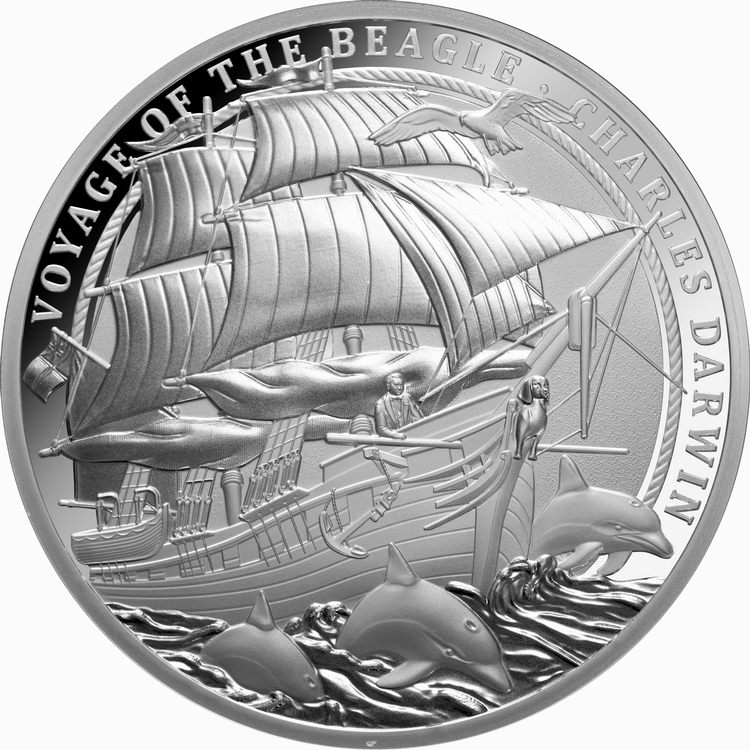 Niue_2025_Charles_Darwin_and_Voyage_of_HMS_Beagle_190th_$1_1_Troy_Oz_Pure_Silver_Proof_MINTAGE_650