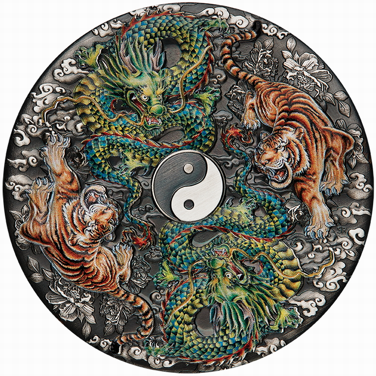 Tuvalu_2023_Double_Dragon_and_Double_Tiger_$5_5_Troy_Oz_Pure_Silver_Ultra_High_Relief_Medallic_Piedfort_with_Color_MINTAGE_388