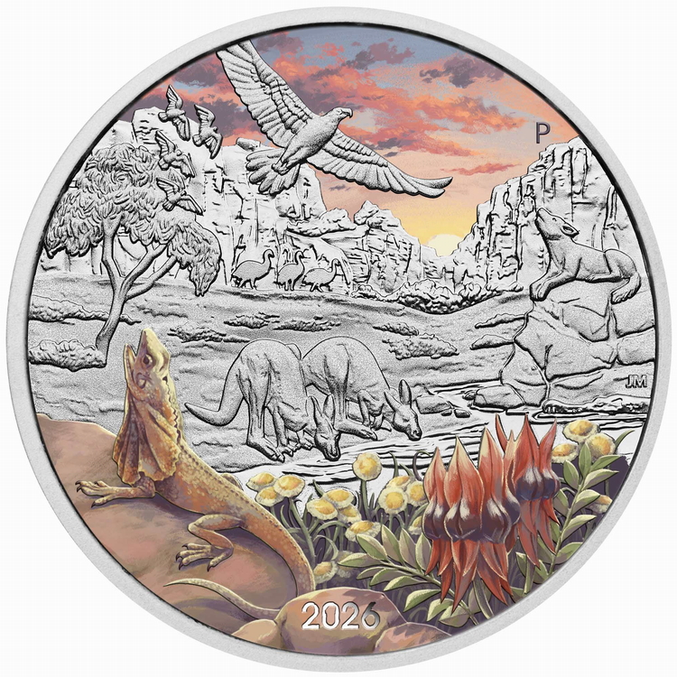 Australia_Perth_Mint_2026_Wonders_of_Australia_Outback_Animals_Wildlife_$1_1_Troy_Oz_Pure_Silver_with_Color_in_Card_SOLD_OUT Australia_Perth_Mint_2026_Wonders_of_Australia_Outback_Animals_Wildlife_$1_1_Troy_Oz_Pure_Silver_with_Color_in_Card_SOLD_OUT