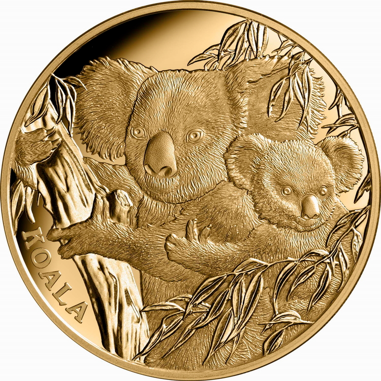 Niue_2022_Mother_Koala_with_Baby_Joey_$100_1_Troy_Ounce_Pure_Gold_Proof_MINTAGE_150