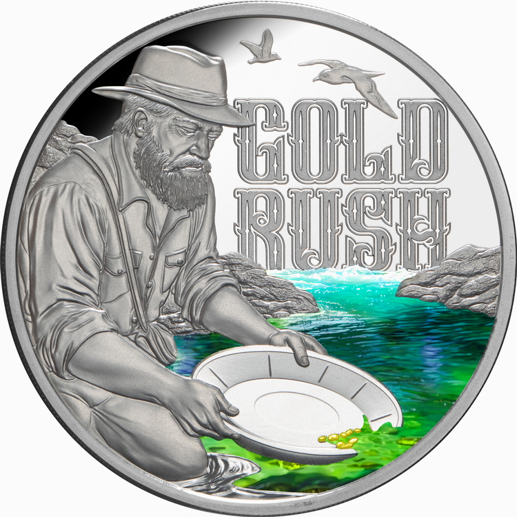 Niue_2026_GOLD_RUSH_Prospector_Panning_for_Gold_$1_1_Troy_Ounce_Pure_Silver_Proof_with_Color_Mintage_500