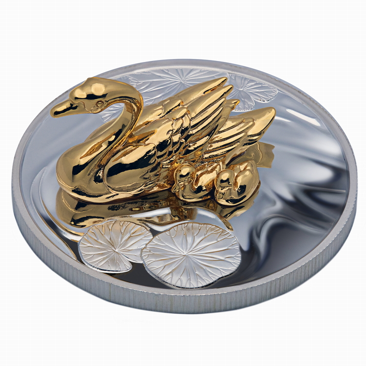 Niue_2027_Golden_Swans_$1_1_Troy_Oz_Pure_Silver_Proof_with_3D_Swans_Sculpture_MINTAGE_400 Niue_2027_Golden_Swans_$1_1_Troy_Oz_Pure_Silver_Proof_with_3D_Swans_Sculpture_MINTAGE_400
