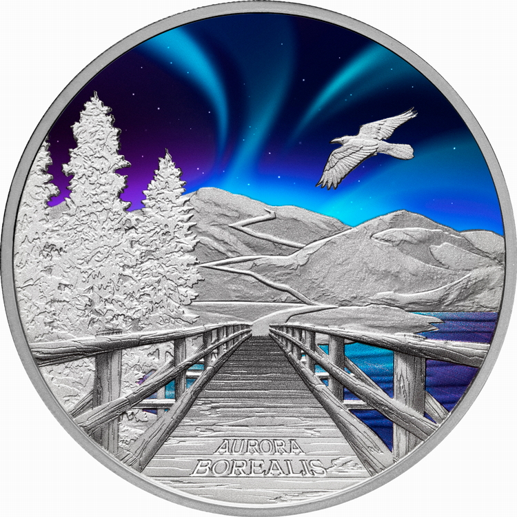 Tuvalu_2023_Aurora_Borealis_Northern_Lights_$1_1_Troy_Ounce_Pure_Silver_Proof_with_Color